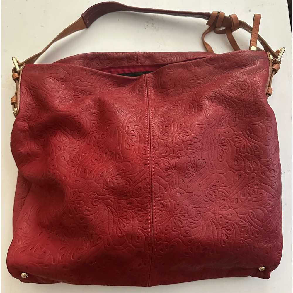 Italian leather embossed purse